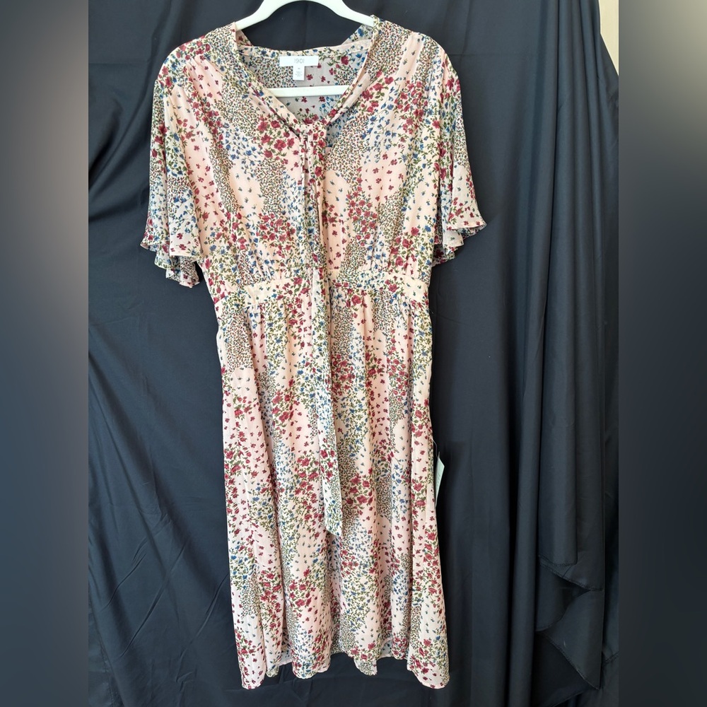 1901 Multicolor Pink Floral Lined Dress Women’s Medium New with Tags